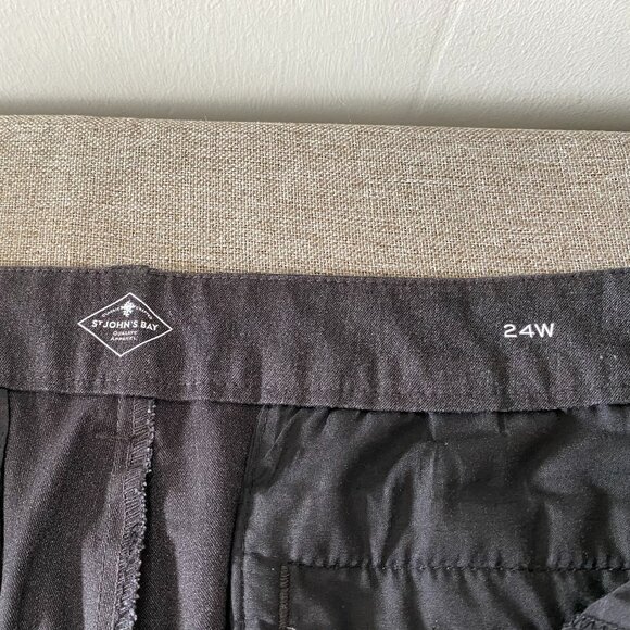 St. John's Bay Straight Leg Khaki Pants Women's 24W High Rise Gray Casual - Picture 5 of 13